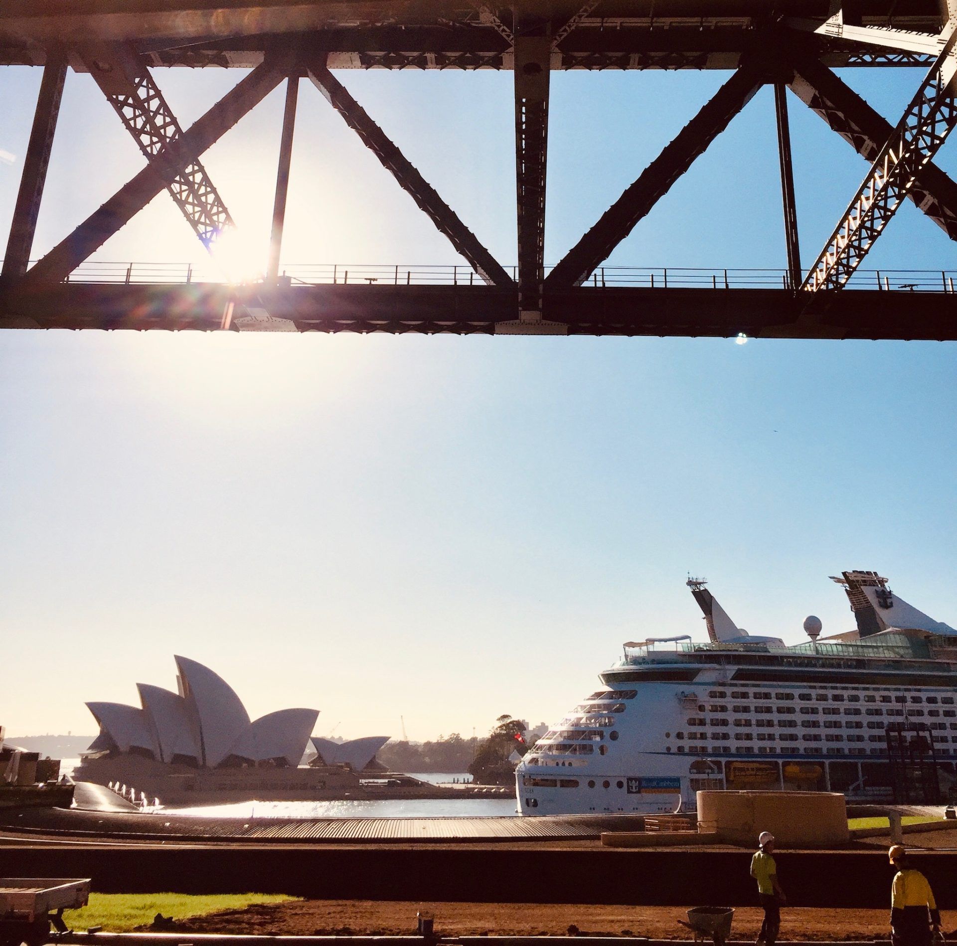 Luxury cruise ships dock at Circular Quay in Sydney Harbour